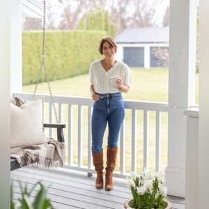 Jillian Harris x Smash + Tess white cardigan XL